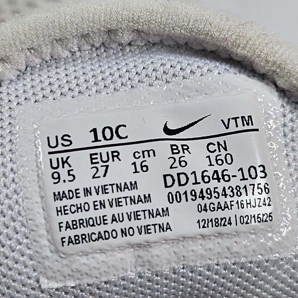 Nike Air Max 270 RT Kids 10C White‎  Platinum DD1646-103 Running Sneakers Shoes